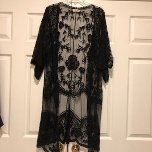 Black Lace Kimono